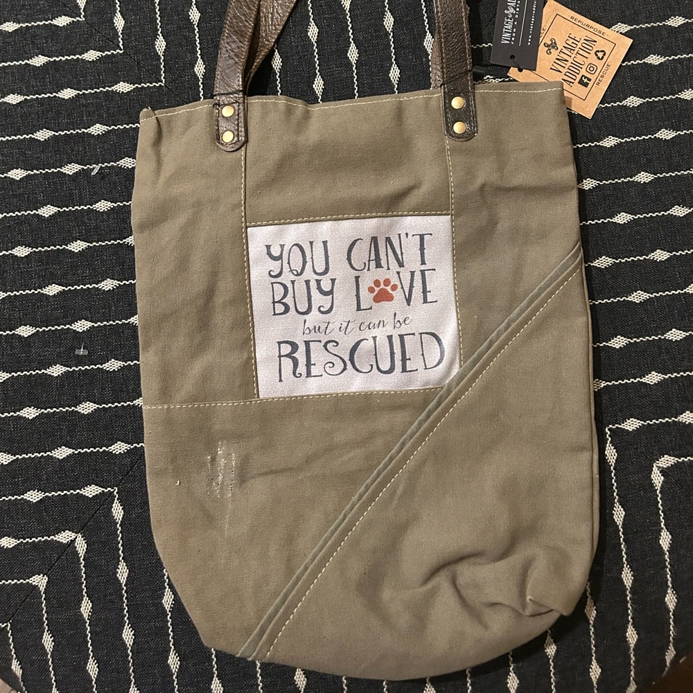 NWT Vintage Addiction Rescue Dog Recycled
Military Tent Tote - Picture 3 of 11